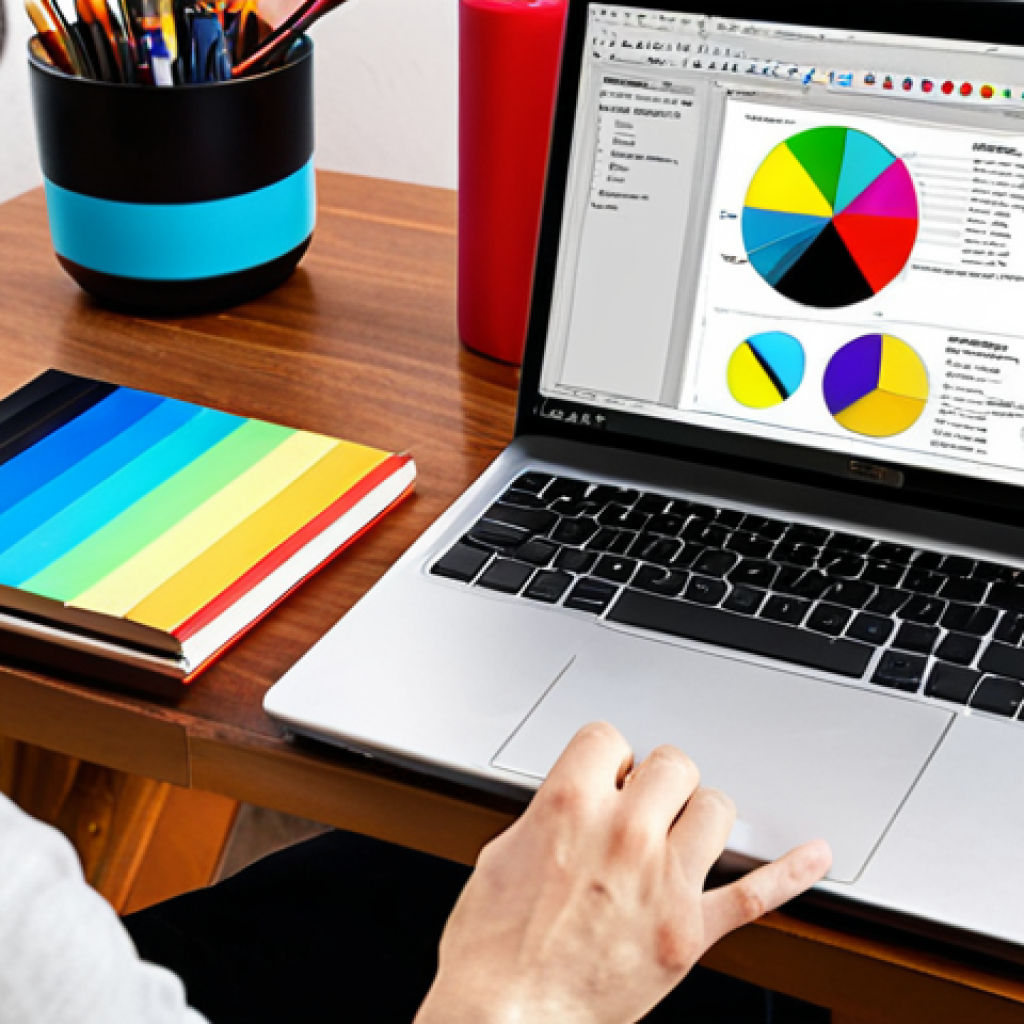 **Prompt:** A graphic designer intently studying a textbook on color theory at a bright desk, surrounded by design tools and colorful swatches, with a laptop displaying Adobe Creative Cloud software, reflecting the dedication to mastering design fundamentals for certification.