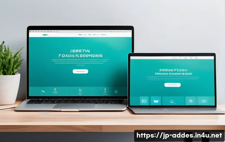 광고디자인과 브랜드 아이덴티티의 관계 - A sleek, modern digital advertising workspace showcasing a multi-device responsive design concept. T...